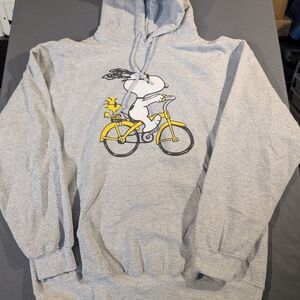 Gildan Gray Hoodie with Yellow Bicycle Graphic